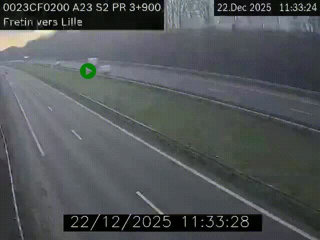 <h2>Webcam autoroute A23 à hauteur de Fretin. Vue orientée vers Lille</h2>