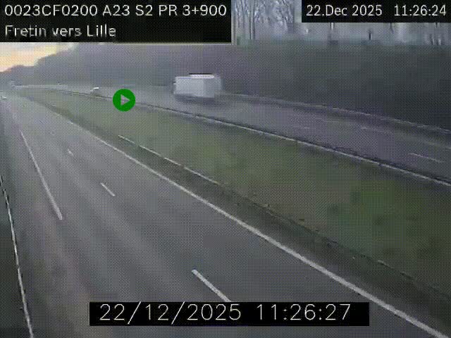<h2>Webcam autoroute A23 à hauteur de Fretin. Vue orientée vers Lille</h2>
