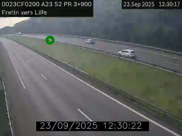 <h2>Webcam autoroute A23 à hauteur de Fretin. Vue orientée vers Lille</h2>