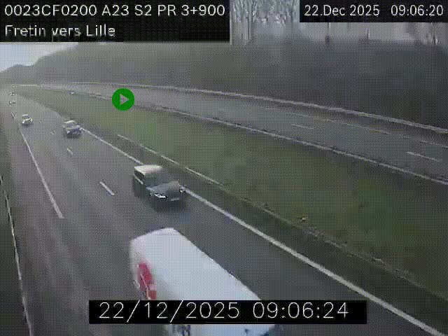 <h2>Webcam autoroute A23 à hauteur de Fretin. Vue orientée vers Lille</h2>