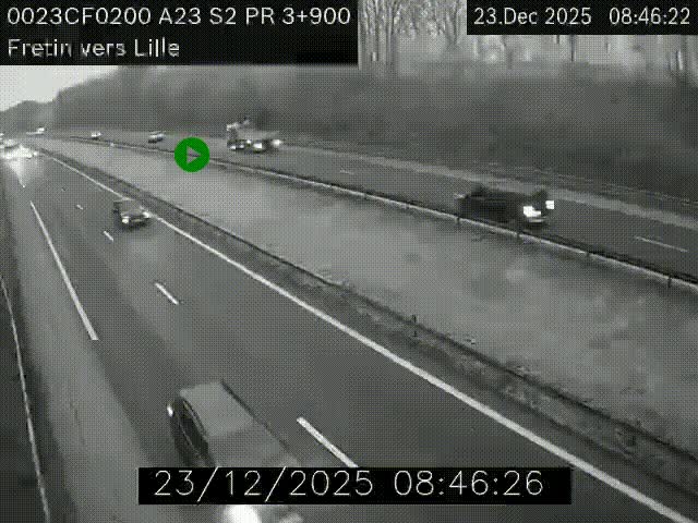 <h2>Webcam autoroute A23 à hauteur de Fretin. Vue orientée vers Lille</h2>