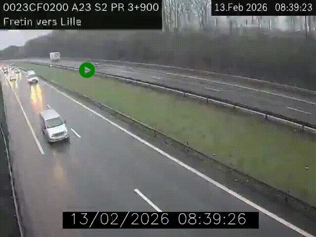 <h2>Webcam autoroute A23 à hauteur de Fretin. Vue orientée vers Lille</h2>