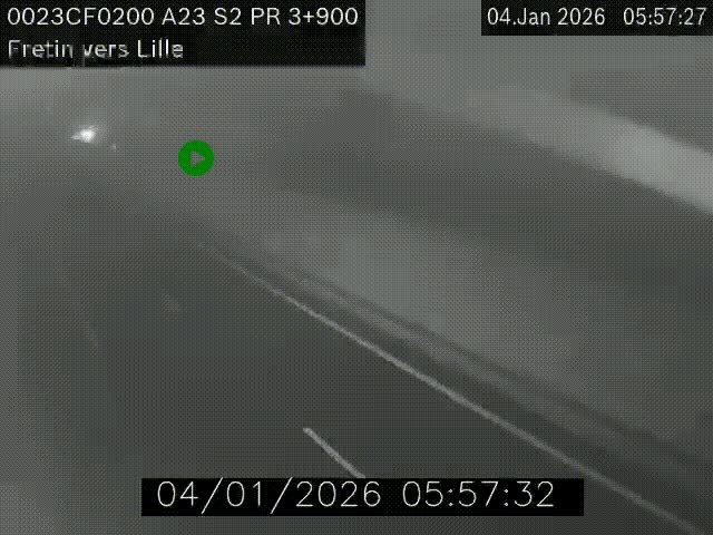 Webcam autoroute A23 à hauteur de Fretin. Vue orientée vers Lille