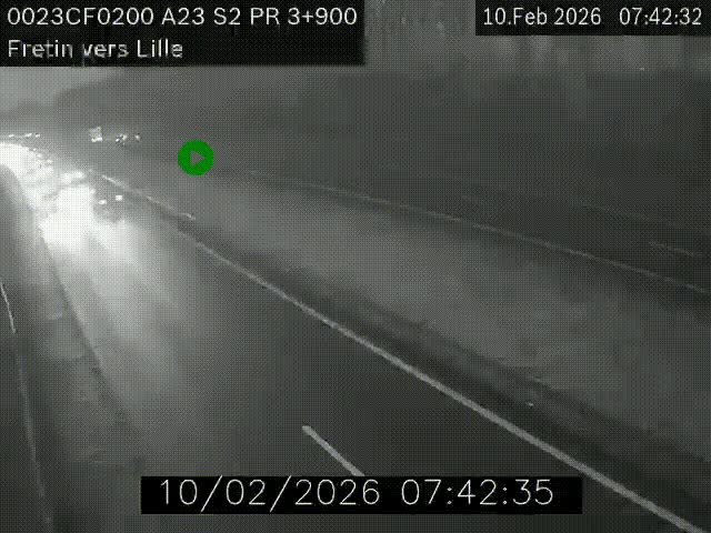 <h2>Webcam autoroute A23 à hauteur de Fretin. Vue orientée vers Lille</h2>