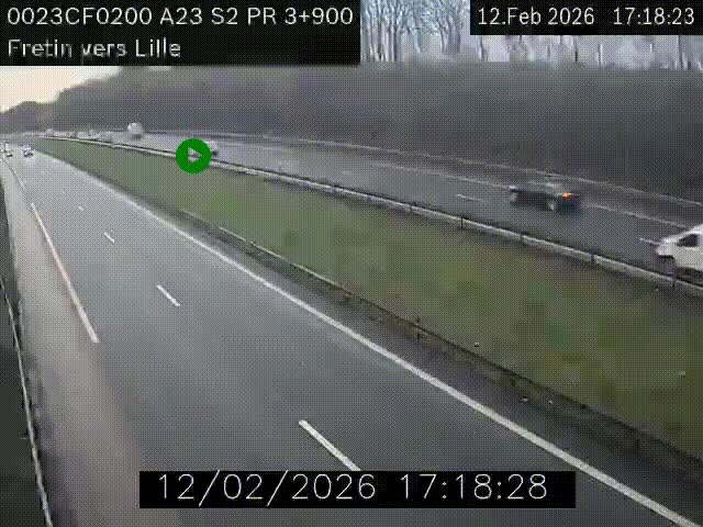 <h2>Webcam autoroute A23 à hauteur de Fretin. Vue orientée vers Lille</h2>