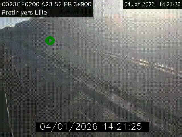 Webcam autoroute A23 à hauteur de Fretin. Vue orientée vers Lille