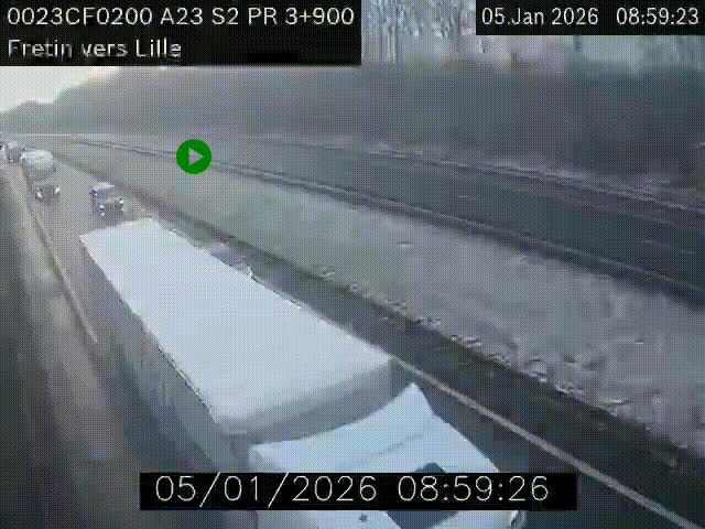Webcam autoroute A23 à hauteur de Fretin. Vue orientée vers Lille