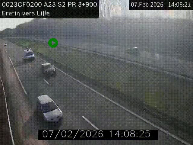 <h2>Webcam autoroute A23 à hauteur de Fretin. Vue orientée vers Lille</h2>