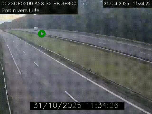 <h2>Webcam autoroute A23 à hauteur de Fretin. Vue orientée vers Lille</h2>