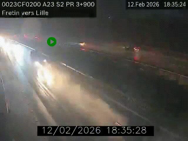 <h2>Webcam autoroute A23 à hauteur de Fretin. Vue orientée vers Lille</h2>