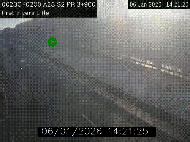 <h2>Webcam autoroute A23 à hauteur de Fretin. Vue orientée vers Lille</h2>