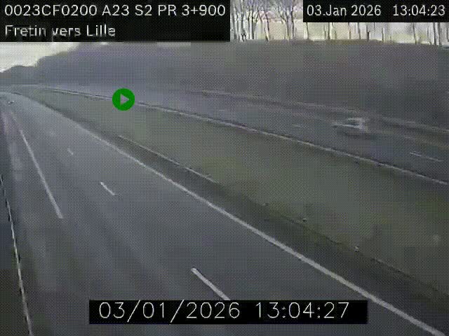 <h2>Webcam autoroute A23 à hauteur de Fretin. Vue orientée vers Lille</h2>