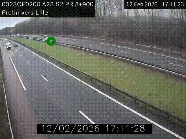 <h2>Webcam autoroute A23 à hauteur de Fretin. Vue orientée vers Lille</h2>