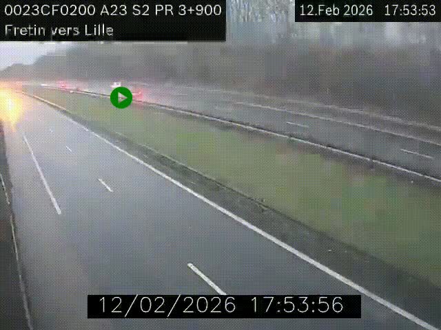<h2>Webcam autoroute A23 à hauteur de Fretin. Vue orientée vers Lille</h2>