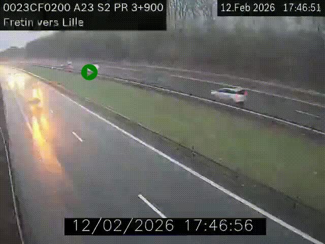 <h2>Webcam autoroute A23 à hauteur de Fretin. Vue orientée vers Lille</h2>