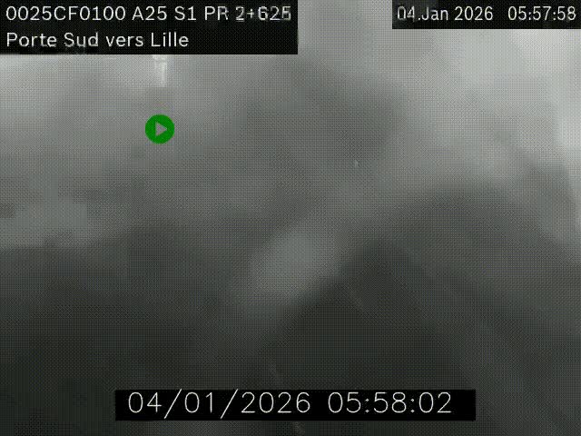 <h2>Webcam autoroute A25 sur le périphérique de Lille à hauteur de Lille-Sud et la sortie 3 Faches-Thumesnil. Vue orientée vers Lille-Centre.</h2>