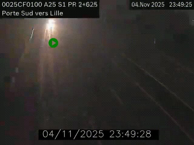 <h2>Webcam autoroute A25 sur le périphérique de Lille à hauteur de Lille-Sud et la sortie 3 Faches-Thumesnil. Vue orientée vers Lille-Centre.</h2>
