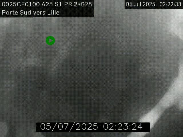 <h2>Webcam autoroute A25 sur le périphérique de Lille à hauteur de Lille-Sud et la sortie 3 Faches-Thumesnil. Vue orientée vers Lille-Centre.</h2>