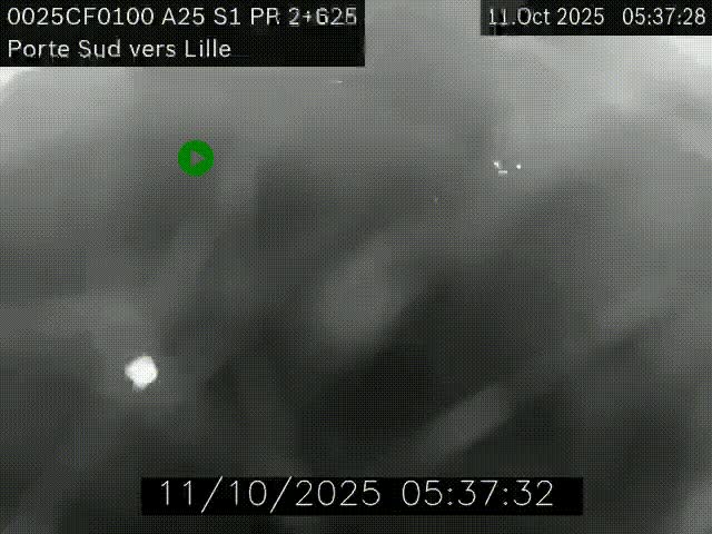 <h2>Webcam autoroute A25 sur le périphérique de Lille à hauteur de Lille-Sud et la sortie 3 Faches-Thumesnil. Vue orientée vers Lille-Centre.</h2>