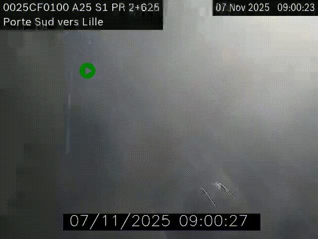 <h2>Webcam autoroute A25 sur le périphérique de Lille à hauteur de Lille-Sud et la sortie 3 Faches-Thumesnil. Vue orientée vers Lille-Centre.</h2>