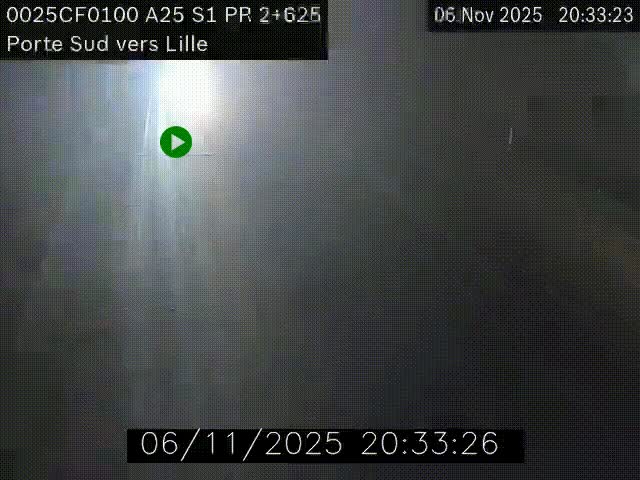 Webcam autoroute A25 sur le périphérique de Lille à hauteur de Lille-Sud et la sortie 3 Faches-Thumesnil. Vue orientée vers Lille-Centre.