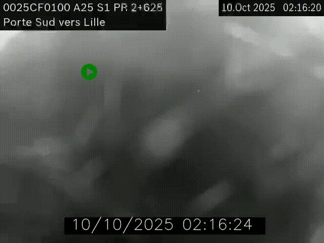 <h2>Webcam autoroute A25 sur le périphérique de Lille à hauteur de Lille-Sud et la sortie 3 Faches-Thumesnil. Vue orientée vers Lille-Centre.</h2>