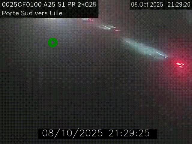 <h2>Webcam autoroute A25 sur le périphérique de Lille à hauteur de Lille-Sud et la sortie 3 Faches-Thumesnil. Vue orientée vers Lille-Centre.</h2>