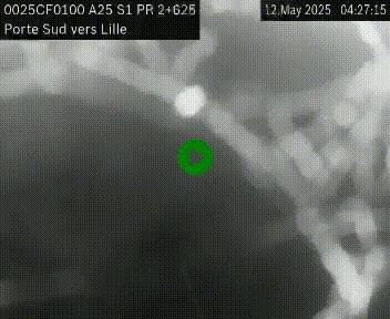 <h2>Webcam autoroute A25 sur le périphérique de Lille à hauteur de Lille-Sud et la sortie 3 Faches-Thumesnil. Vue orientée vers Lille-Centre.</h2>