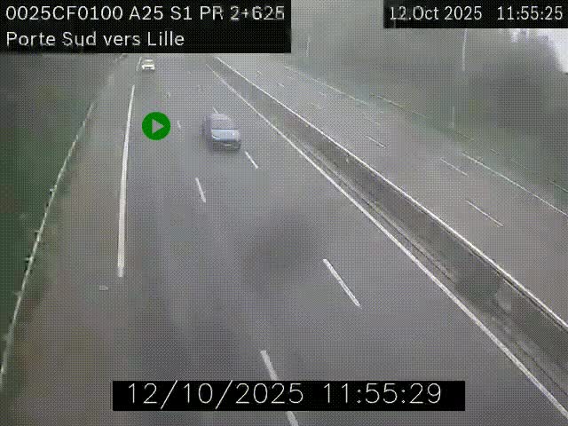 <h2>Webcam autoroute A25 sur le périphérique de Lille à hauteur de Lille-Sud et la sortie 3 Faches-Thumesnil. Vue orientée vers Lille-Centre.</h2>