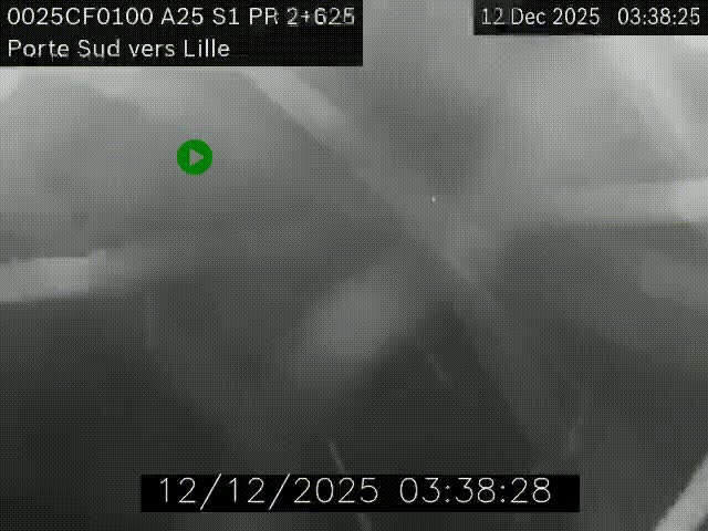 Webcam autoroute A25 sur le périphérique de Lille à hauteur de Lille-Sud et la sortie 3 Faches-Thumesnil. Vue orientée vers Lille-Centre.