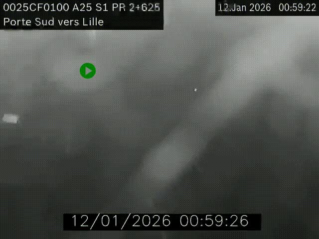 <h2>Webcam autoroute A25 sur le périphérique de Lille à hauteur de Lille-Sud et la sortie 3 Faches-Thumesnil. Vue orientée vers Lille-Centre.</h2>