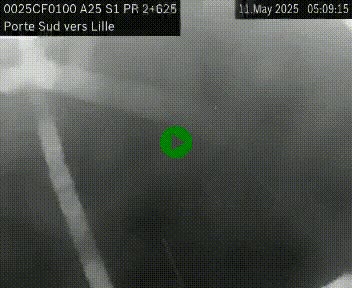 <h2>Webcam autoroute A25 sur le périphérique de Lille à hauteur de Lille-Sud et la sortie 3 Faches-Thumesnil. Vue orientée vers Lille-Centre.</h2>