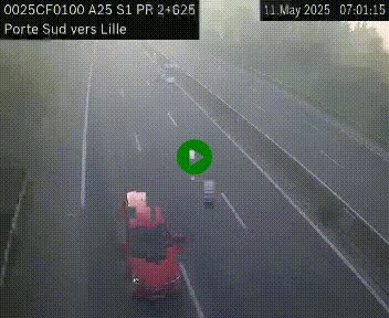 <h2>Webcam autoroute A25 sur le périphérique de Lille à hauteur de Lille-Sud et la sortie 3 Faches-Thumesnil. Vue orientée vers Lille-Centre.</h2>