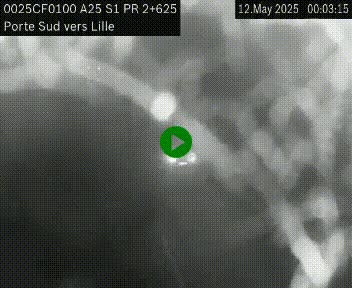 <h2>Webcam autoroute A25 sur le périphérique de Lille à hauteur de Lille-Sud et la sortie 3 Faches-Thumesnil. Vue orientée vers Lille-Centre.</h2>