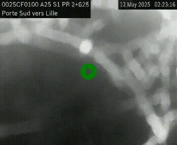 <h2>Webcam autoroute A25 sur le périphérique de Lille à hauteur de Lille-Sud et la sortie 3 Faches-Thumesnil. Vue orientée vers Lille-Centre.</h2>