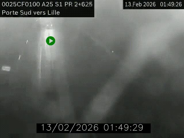 <h2>Webcam autoroute A25 sur le périphérique de Lille à hauteur de Lille-Sud et la sortie 3 Faches-Thumesnil. Vue orientée vers Lille-Centre.</h2>