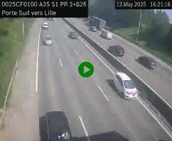 <h2>Webcam autoroute A25 sur le périphérique de Lille à hauteur de Lille-Sud et la sortie 3 Faches-Thumesnil. Vue orientée vers Lille-Centre.</h2>