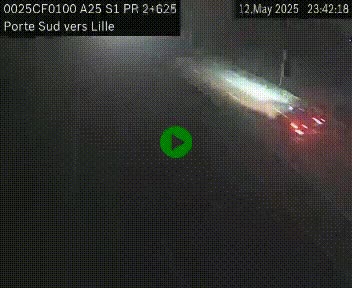 <h2>Webcam autoroute A25 sur le périphérique de Lille à hauteur de Lille-Sud et la sortie 3 Faches-Thumesnil. Vue orientée vers Lille-Centre.</h2>