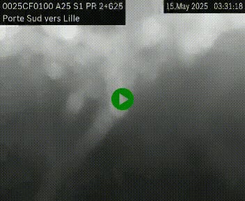 <h2>Webcam autoroute A25 sur le périphérique de Lille à hauteur de Lille-Sud et la sortie 3 Faches-Thumesnil. Vue orientée vers Lille-Centre.</h2>