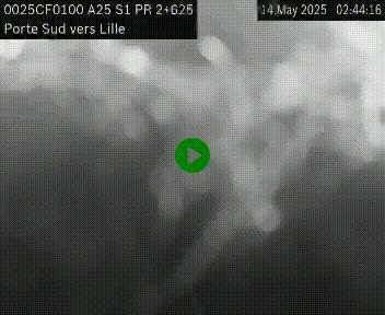 <h2>Webcam autoroute A25 sur le périphérique de Lille à hauteur de Lille-Sud et la sortie 3 Faches-Thumesnil. Vue orientée vers Lille-Centre.</h2>
