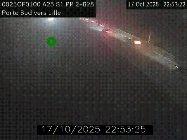 <h2>Webcam autoroute A25 sur le périphérique de Lille à hauteur de Lille-Sud et la sortie 3 Faches-Thumesnil. Vue orientée vers Lille-Centre.</h2>