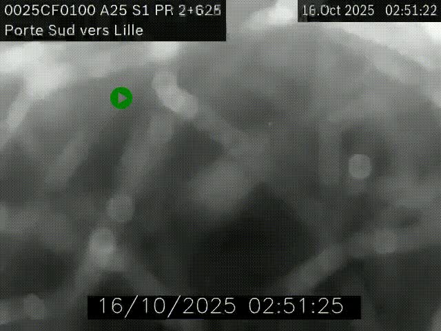<h2>Webcam autoroute A25 sur le périphérique de Lille à hauteur de Lille-Sud et la sortie 3 Faches-Thumesnil. Vue orientée vers Lille-Centre.</h2>