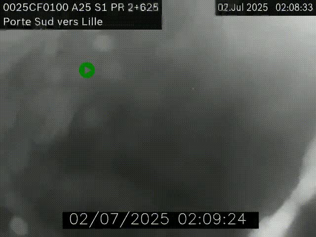 Webcam autoroute A25 sur le périphérique de Lille à hauteur de Lille-Sud et la sortie 3 Faches-Thumesnil. Vue orientée vers Lille-Centre.