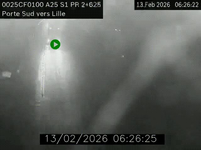 <h2>Webcam autoroute A25 sur le périphérique de Lille à hauteur de Lille-Sud et la sortie 3 Faches-Thumesnil. Vue orientée vers Lille-Centre.</h2>