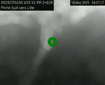 <h2>Webcam autoroute A25 sur le périphérique de Lille à hauteur de Lille-Sud et la sortie 3 Faches-Thumesnil. Vue orientée vers Lille-Centre.</h2>