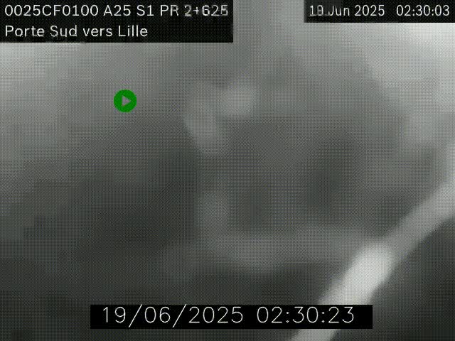 <h2>Webcam autoroute A25 sur le périphérique de Lille à hauteur de Lille-Sud et la sortie 3 Faches-Thumesnil. Vue orientée vers Lille-Centre.</h2>