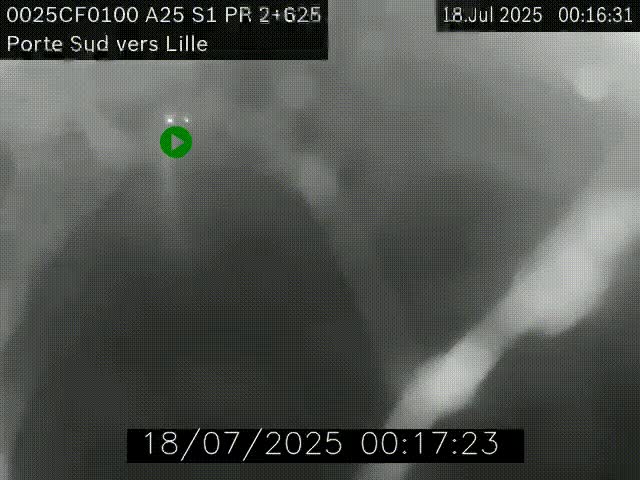 <h2>Webcam autoroute A25 sur le périphérique de Lille à hauteur de Lille-Sud et la sortie 3 Faches-Thumesnil. Vue orientée vers Lille-Centre.</h2>