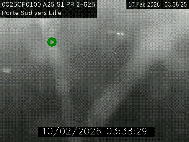 <h2>Webcam autoroute A25 sur le périphérique de Lille à hauteur de Lille-Sud et la sortie 3 Faches-Thumesnil. Vue orientée vers Lille-Centre.</h2>