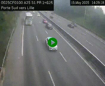 <h2>Webcam autoroute A25 sur le périphérique de Lille à hauteur de Lille-Sud et la sortie 3 Faches-Thumesnil. Vue orientée vers Lille-Centre.</h2>