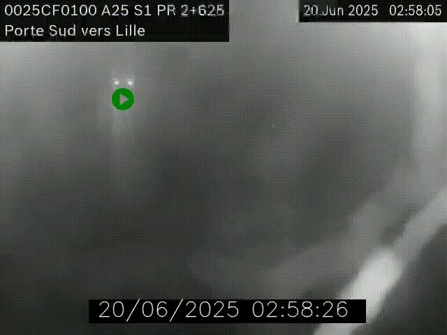 <h2>Webcam autoroute A25 sur le périphérique de Lille à hauteur de Lille-Sud et la sortie 3 Faches-Thumesnil. Vue orientée vers Lille-Centre.</h2>